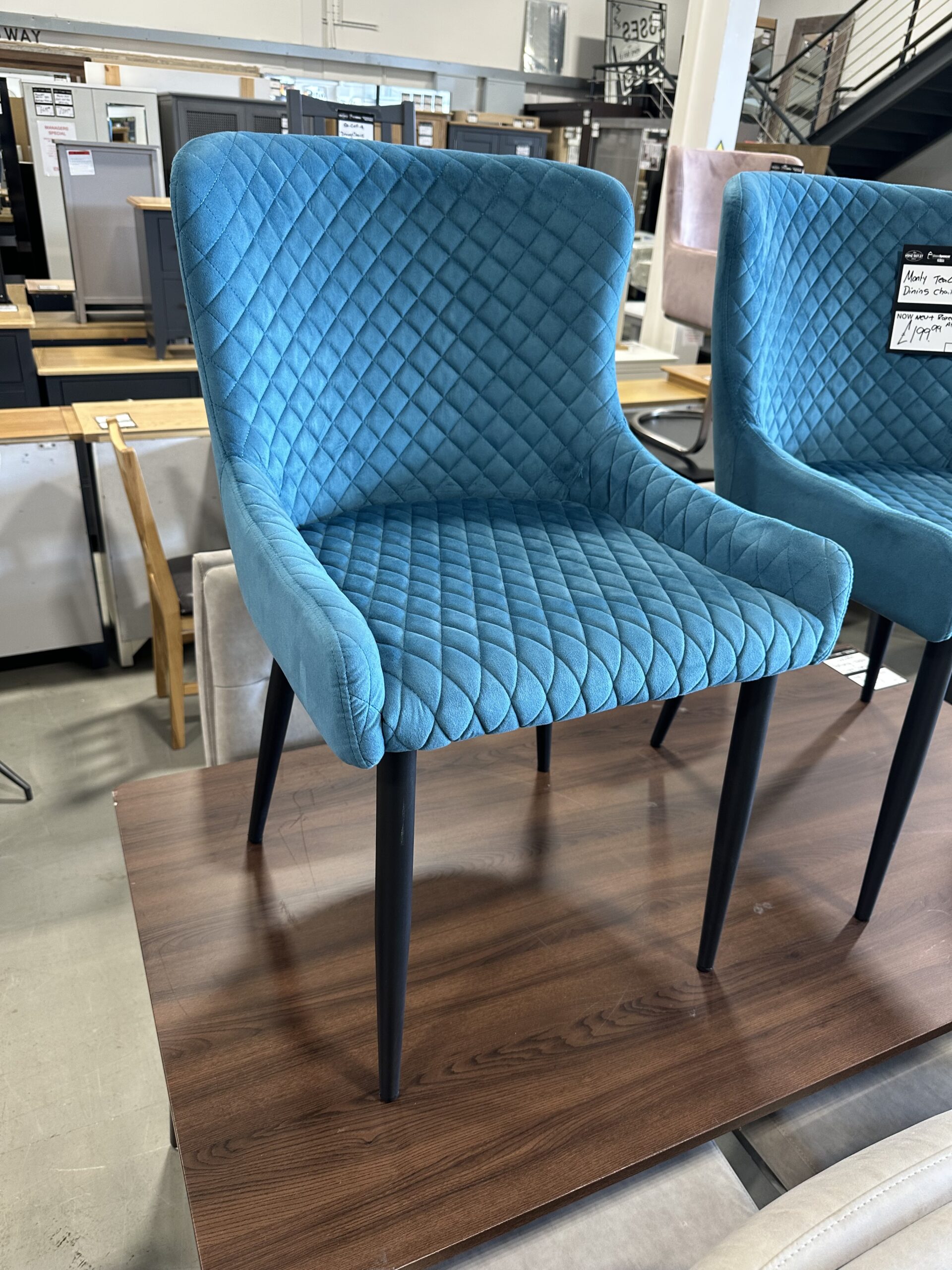 Monty Teal Velvet Dining Chairs Home Outlets